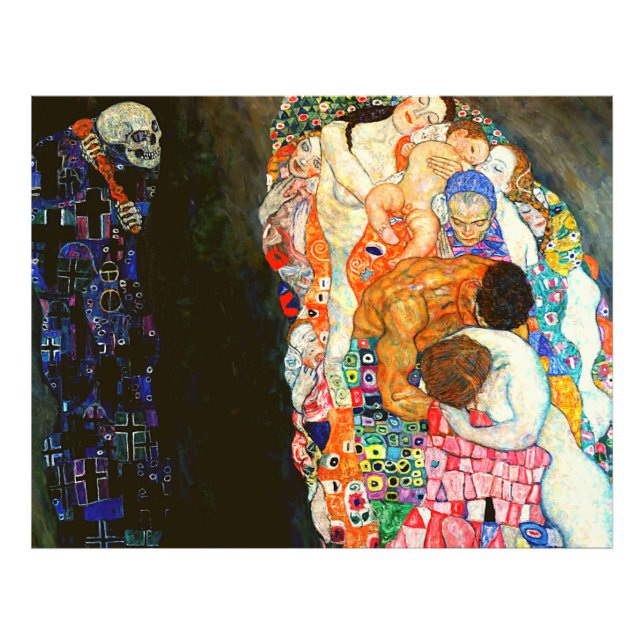 Impression Photo Peinture de Gustav Klimt sur Death and Life. (Devant)