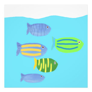 Impression Photo peinture de poissons