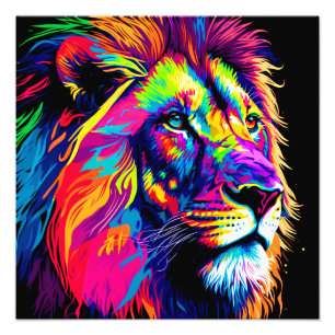 Impression Photo Peinture de portrait de Lion