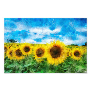 Impression Photo Peinture de tournesols