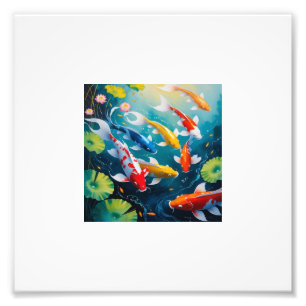 Impression Photo Peinture d'eau colorée de poissons