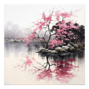 Impression Photo Peinture d'encre Printemps Sakura