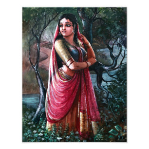Impression Photo Peinture indienne de Radha Krishna
