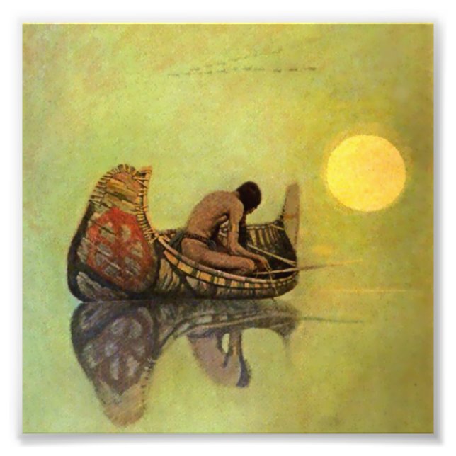 Impression Photo Peinture occidentale de N C Wyeth « Le Pêcheur Sil (Devant)