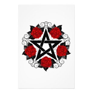 Impression Photo Pentagramme aux roses rouges