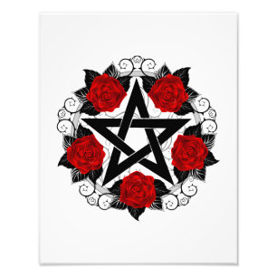 Impression Photo Pentagramme aux roses rouges