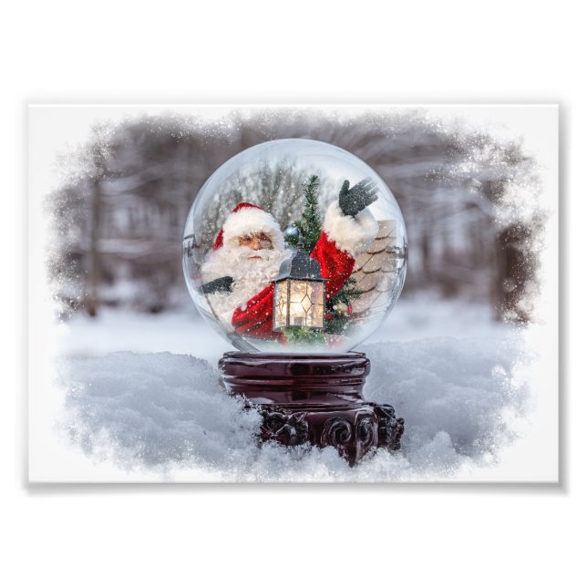 Impression Photo Père Noël dans un globe de neige (Devant)