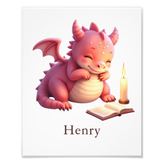 Impression Photo Personalized Baby Dragon Art Print Nursery Name