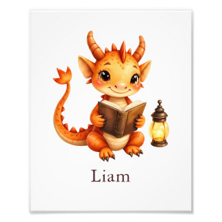 Impression Photo Personalized Dragon Art Print Custom Nursery Kids