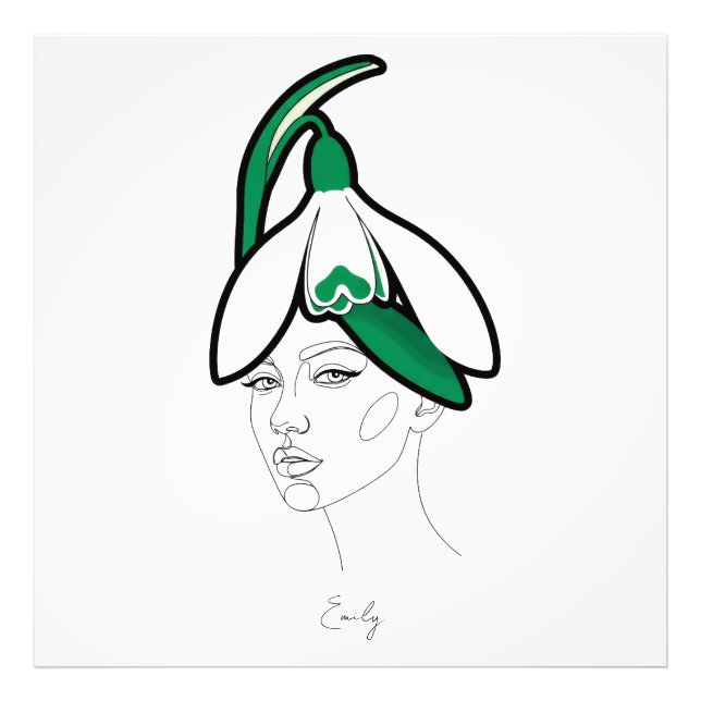 Impression Photo Personalized January Birth Flower Portrait (Devant)