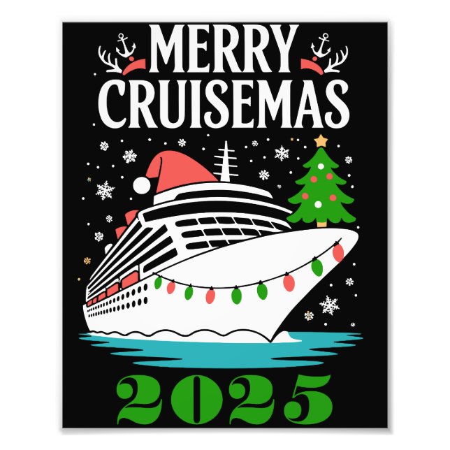 Impression Photo Personalized Merry Cruisemas Cruise Ship Family  (Devant)