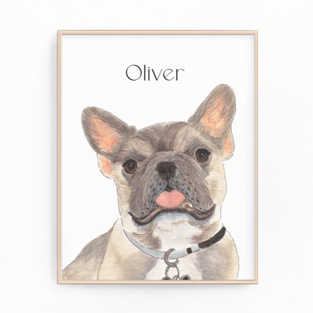 Impression Photo Personnalisé Blue Fawn Français Bulldog Art França (Créateur téléchargé)