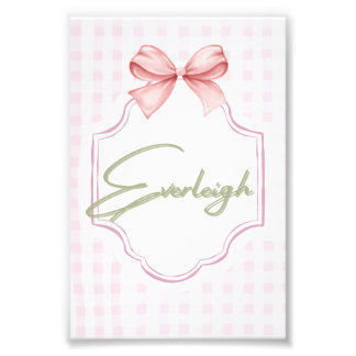 Impression Photo Personnalisé Everleigh Baby Girl En vichy