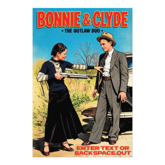 Impression Photo Personnaliser Bonnie Et Clyde Rétro Art Duo Hors-l
