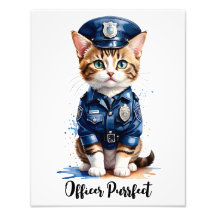 Personnaliser Chat dans Police Uniforme Aquarelle