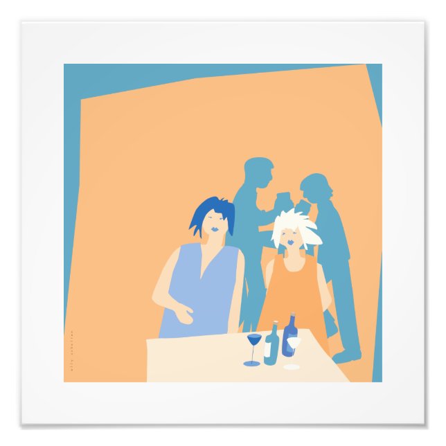 Impression Photo personnes dans un bar (Devant)