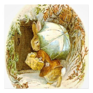 Impression Photo “Peter Rabbit with Winter Umbrella” by Beatrix Pot