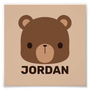 Impression Photo Petit ours Brown mignon avec nom personnalisé
