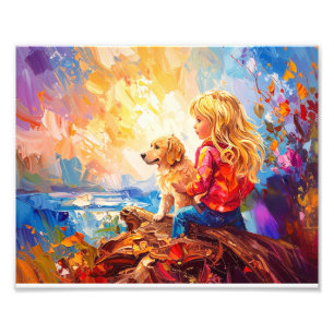 IMPRESSION PHOTO PETITE FILLE ET SON CHIEN