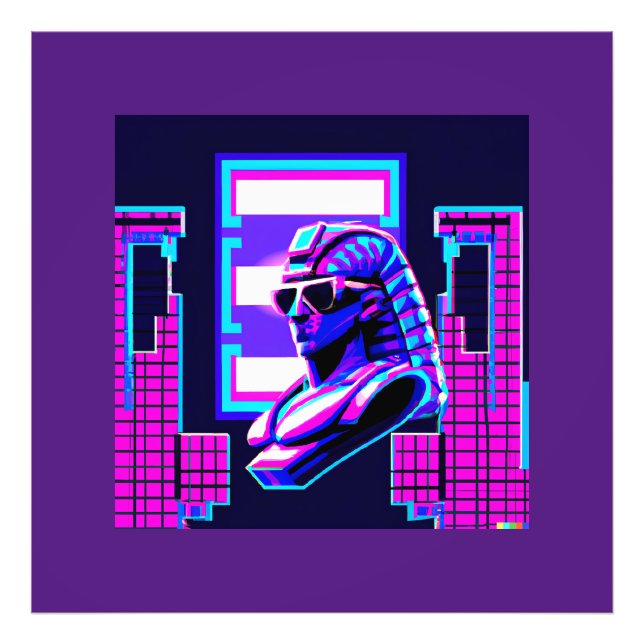 Impression Photo Pharaon Synthwave (Devant)