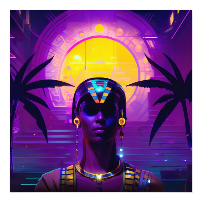 Impression Photo Pharaon Synthwave (Devant)