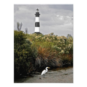 Impression Photo Phare De Bodie Island Avec Egret