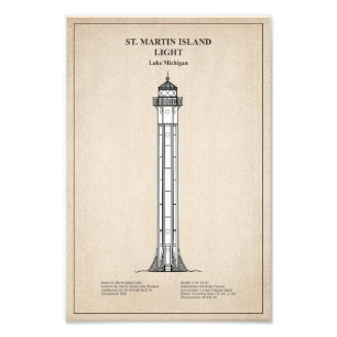 Impression Photo Phare de l'île St Martin - Michigan - SBD