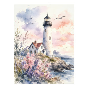 Impression Photo Phare peint à l'aquarelle