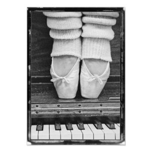 Impression Photo Piano Ballet Duet noir et blanc moyen