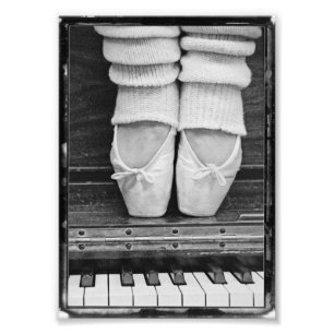 Impression Photo Piano Ballet Duet noir et blanc petite taille