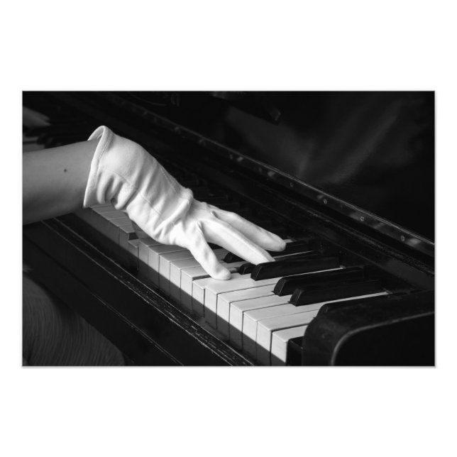 Impression Photo Piano macro closeup, Jouer dans les gants (Devant)