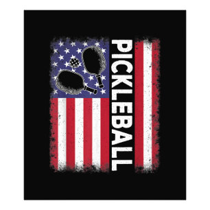 Impression Photo Pickleball American Flag Drôle amusant Pickleball