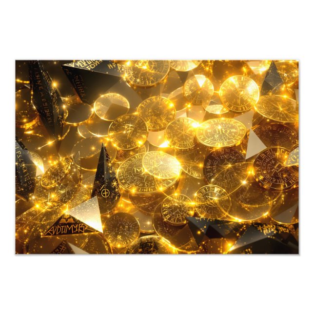 Impression Photo Pièces de Rune d'or (Devant)
