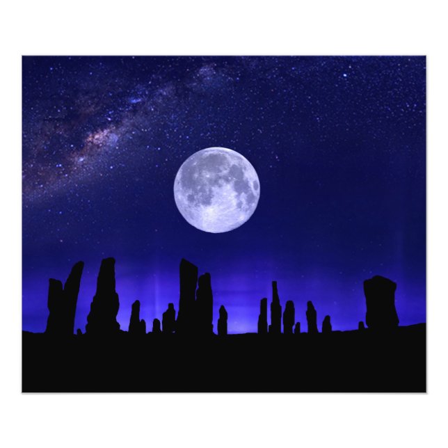 Impression Photo Pierres Callanish Sous La Lune De Superbe (Devant)