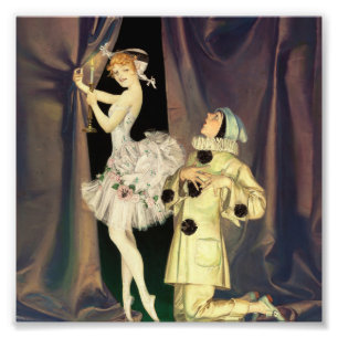 Impression Photo « Pierrot et Columbine » par FX Leyendecker