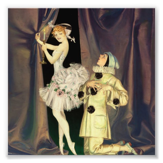 Impression Photo « Pierrot et Columbine » par FX Leyendecker (Devant)