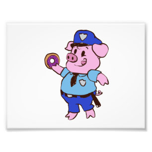 Impression Photo Pig policeman eating choose
