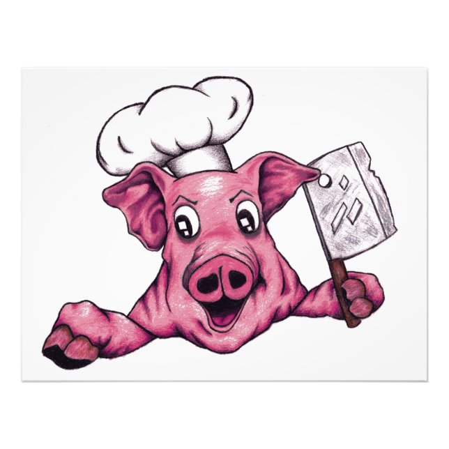 Impression Photo Piggy The Hamiciac Maniac Cartoon Pig Chef Art (Devant)
