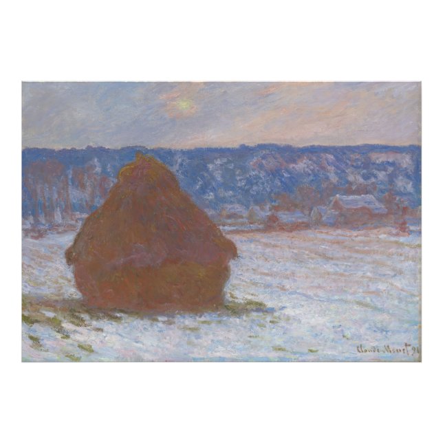 Impression Photo Pile de blé (Effet de neige, Jour couvert) (1890-9 (Devant)