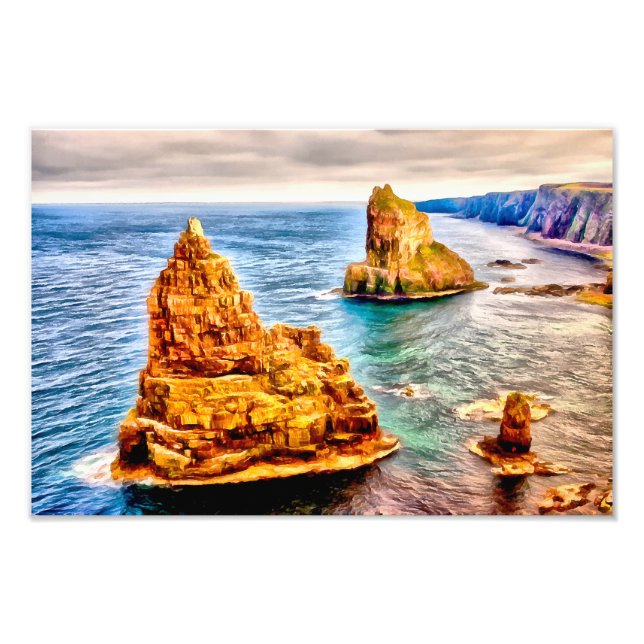 Impression Photo Piles de la peinture duncansby de l'Ecosse (Devant)