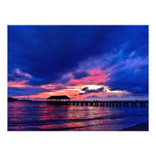 Impression Photo Pilier de Hanalei au coucher du soleil - Kauai,