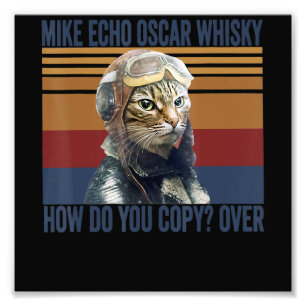 Impression Photo Pilote de chat Mike Echo Oscar Whisky Costume cade