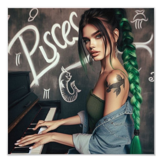 Impression Photo Pisces Zodiac Musicien Piano (Devant)