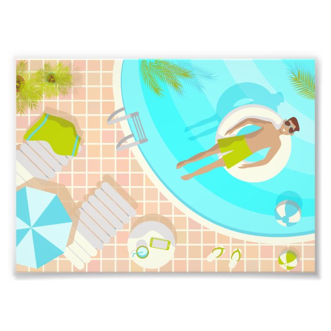 Impression Photo Piscine mec sur la plage tropicale estivale vacanc (Devant)
