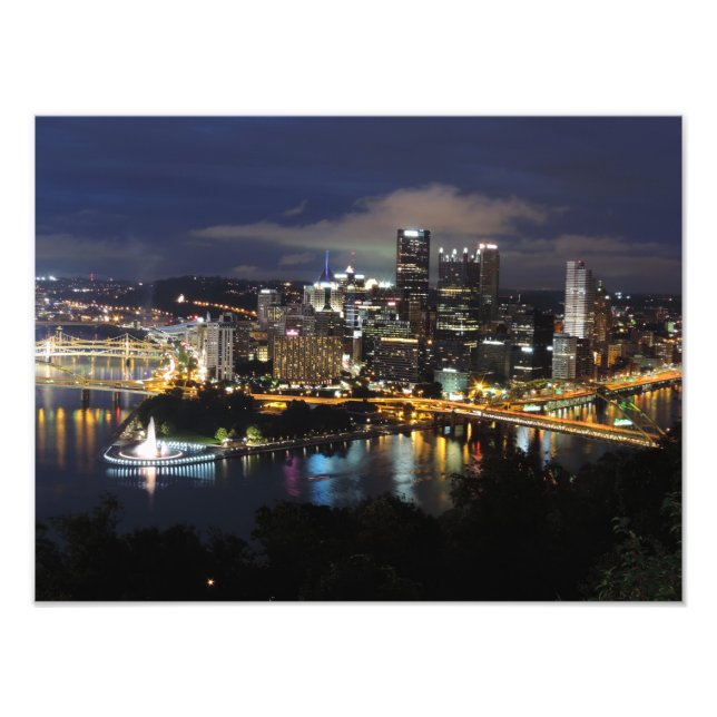 Impression Photo Pittsburgh Skyline à Dusk Print (Devant)