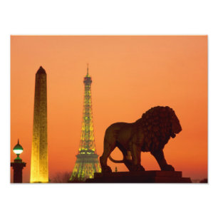Impression Photo Place de la Concorde ; Tour Eiffel ; Obélisque ;