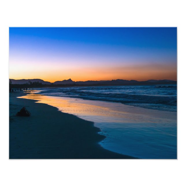 Impression Photo Plage de Belongil juste après le coucher du soleil (Devant)