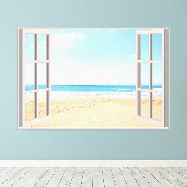 Impression Photo Plage Fake Window Accueil Bureau Décor (Créateur téléchargé)