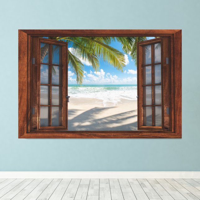 Impression Photo Plage Fake Window Accueil Bureau Décor (Créateur téléchargé)