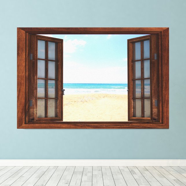 Impression Photo Plage Fake Window Accueil Bureau Décor (Créateur téléchargé)